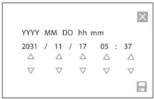 YYYY MM DD hh mm 2031 / 11 / 17 05 : 37 △ △ △ △ △ ▽ ▽ ▽ ▽ ▽