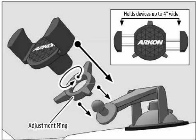ARKON Adjustment Ring Holds devices up to 4" wide ARKON