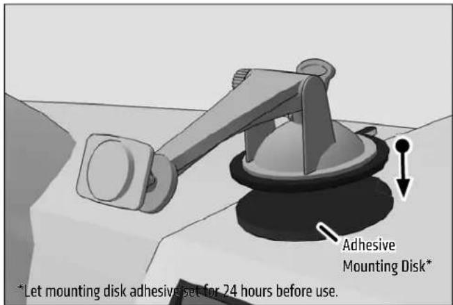 Adhesive Mounting Disk* *Let mounting disk adhesive set for 24 hours before use.