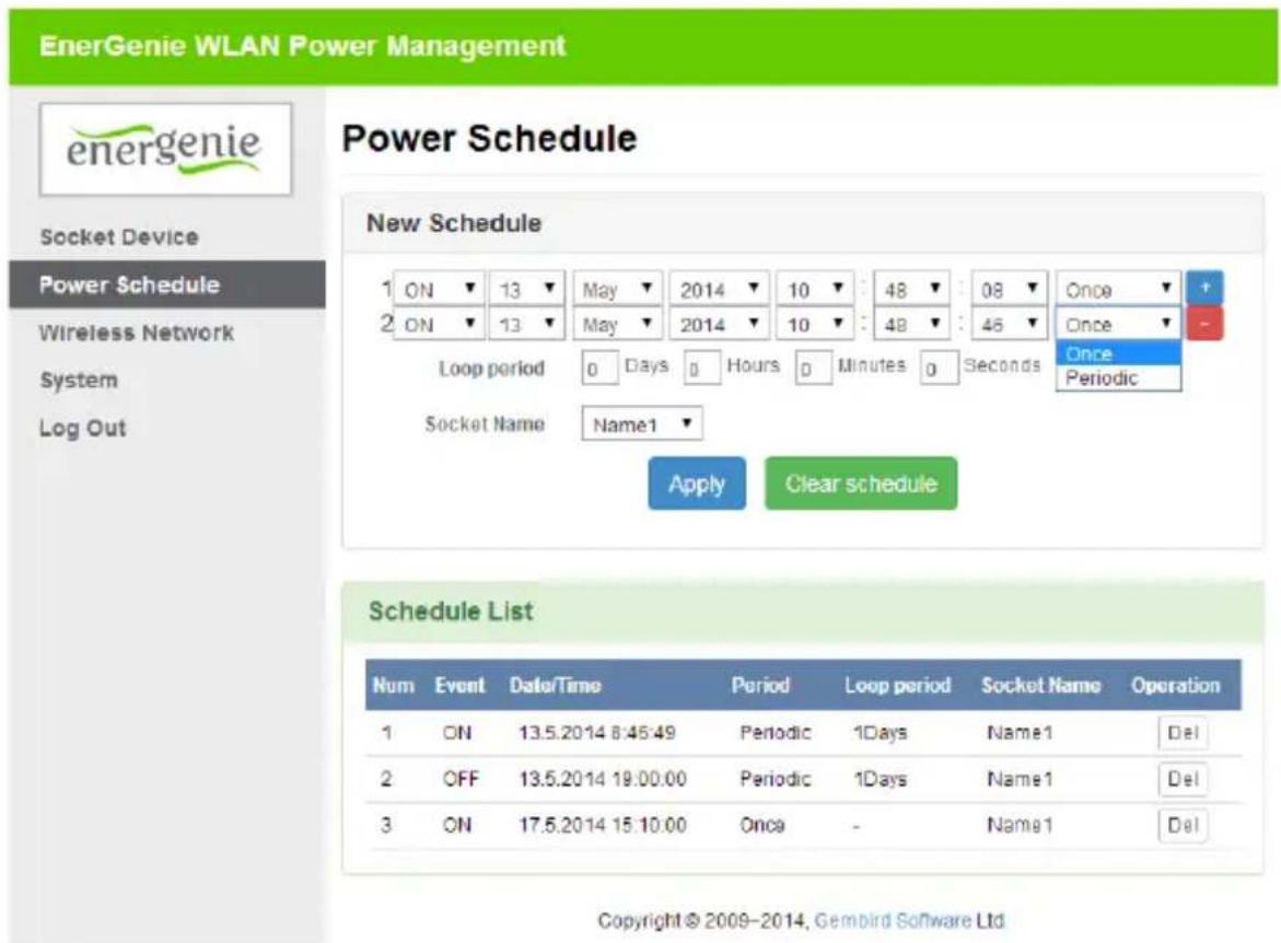 EnerGenie EG-PM1W-001 WiFi - Power Schedule - 1