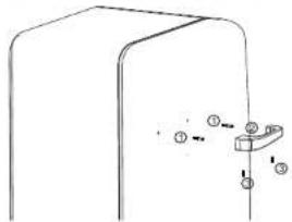 Diagram showing a mechanical or electrical component with numbered parts and directional arrows, likely illustrating a process or motion.