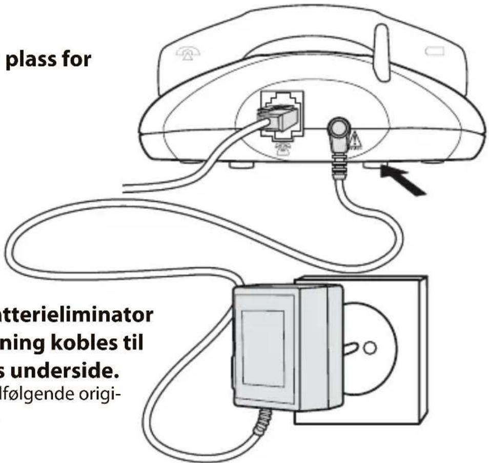 plass for atterieliminator ning kobles til s underside. følgende origi-