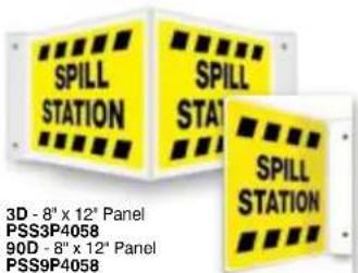 SPILL STATION SPILL STAT SPILL STATION 3D - 8" x 12" Panel PSS3P4058 90D - 8" x 12" Panel PSS9P4058
