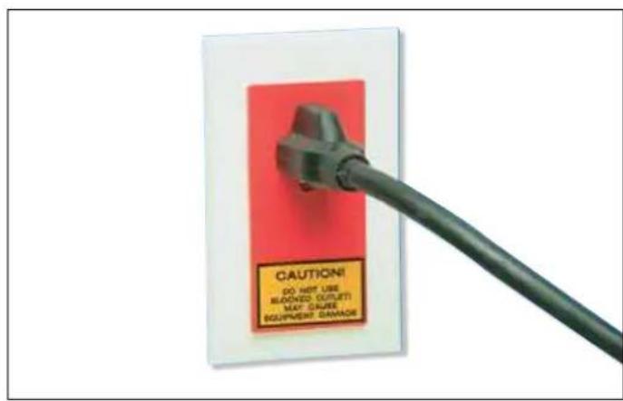 CAUTIONI DO NOT USE BLONED OUTLETTI MAX CANCE EQUIPMENT DAMAGE