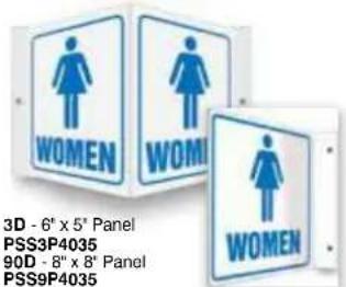 3D - 6" x 5" Panel PSS3P4035 90D - 8" x 8" Panel PSS9P4035