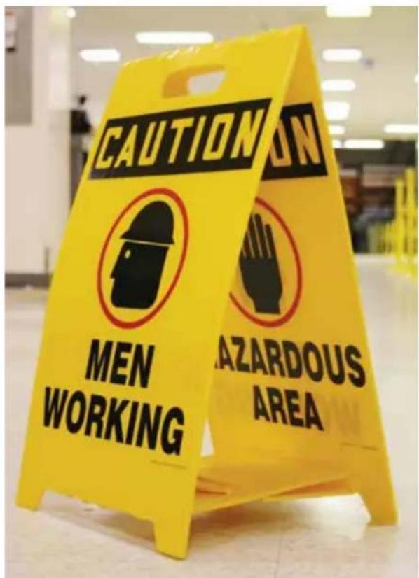 CAUTION MEN WORKING HAZARDOUS AREA