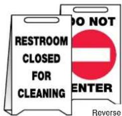 RESTROOM CLOSED FOR CLEANING DO NOT ENTER Reverse
