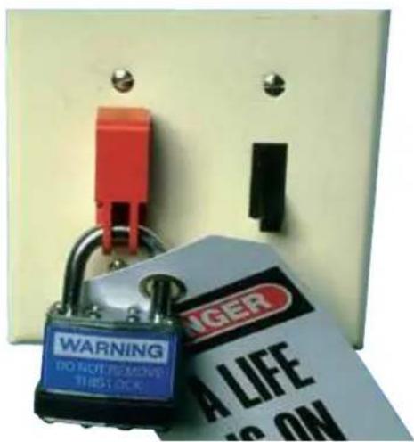WARNING DO NOT REMOVE THBS LOCK ANGER A LIFE IS ON
