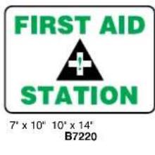 FIRST AID + STATION 7' x 10" 10' x 14" B7220