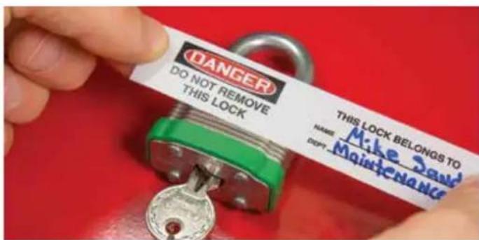 OANGER DO NOT REMOVE THIS LOCK THIS LOCK BELONGS TO NAME: Mike Sand DEPT-Maintenance