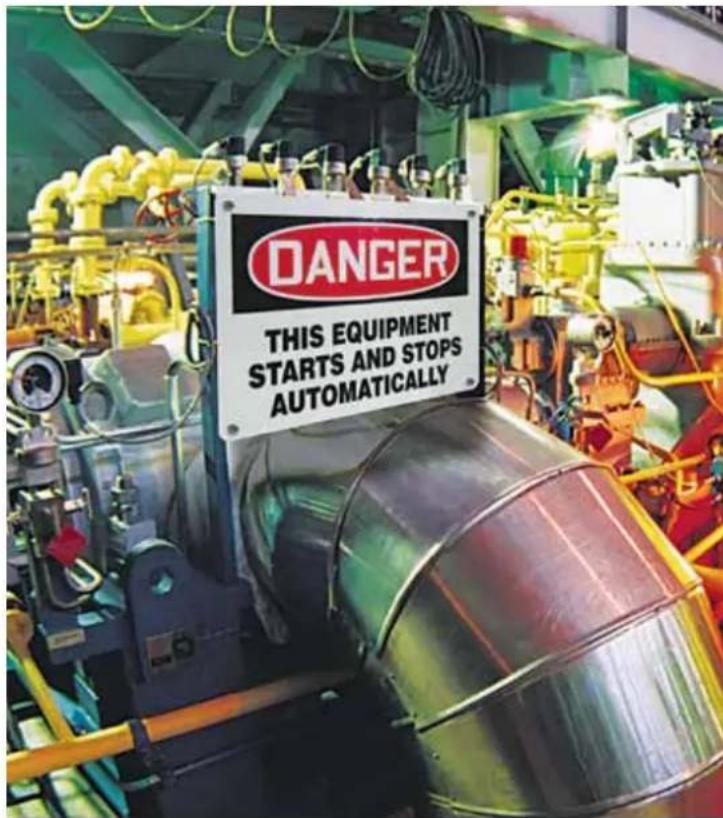 DANGER THIS EQUIPMENT STARTS AND STOPS AUTOMATICALLY