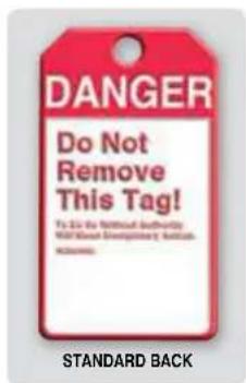 DANGER Do Not Remove This Tag! To do the National Authority MUSTAIN DESCRIPTIONS, NORTHERS HEDDER STANDARD BACK