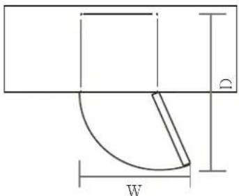 Meireles MFF 251 W - Door Space Requirements - 1