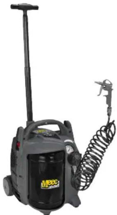 Exterior view of a Meec 2000 water purifier with attached coiled spring and hose (no visible text or symbols)