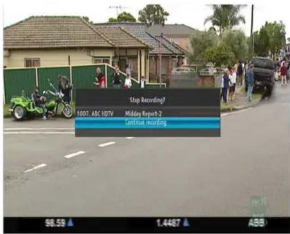 Stop Recording? 1007. ABC HOTV Midday Report 2 Continue recording 98.59 1.4487 ABB