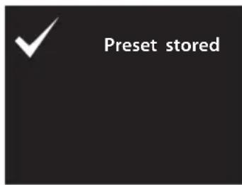 ✓ Preset stored