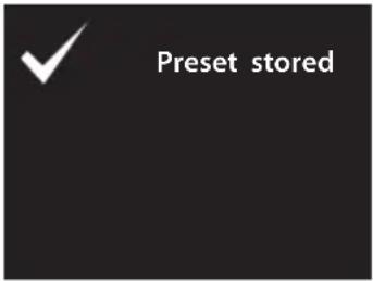 ✓ Preset stored