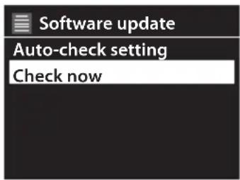 Software update Auto-check setting Check now