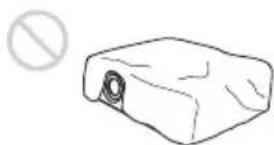 Simple line drawing of a rectangular object with a circular opening and a prohibition symbol (no text or labels)