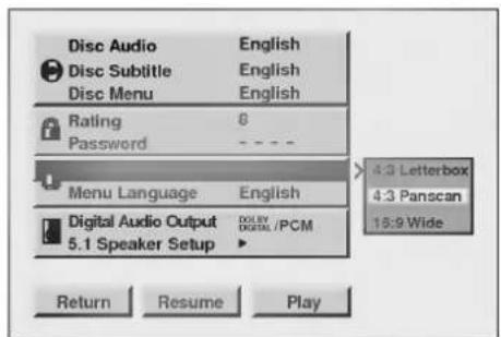 LG DVD-2280P - I SETUP-skjermbildet - 2