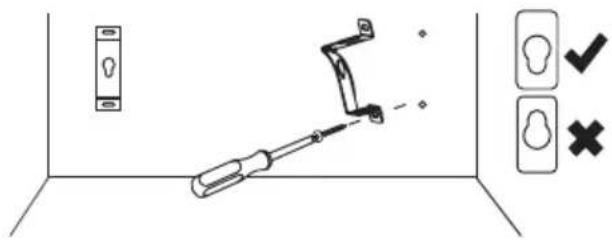 Diagram showing a hand holding a tool with a lock and a switch, alongside three labeled symbols (✓, ×, and X) indicating inspection or status.