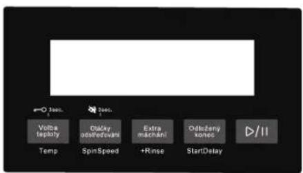 Volta tephy Temp Odkay astedevani SpinSpeed Extra machani +Rinse Odcetany xones StartDelay D/11 Spec. Spec.