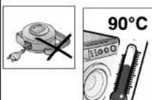 HOOVER H120E PL - WARNING: DURING THE WASHING CYCLE, THE WATER CAN REACH A TEMPERATURE OF 90°C. - 5