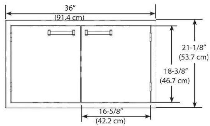 36" (91.4 cm) 21-1/8" (53.7 cm) 18-3/8" (46.7 cm) 16-5/8" (42.2 cm)