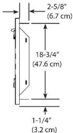2-5/8" (6.7 cm) 18-3/4" (47.6 cm) 1-1/4" (3.2 cm)