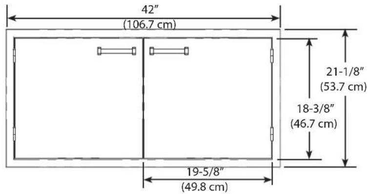 42" (106.7 cm) 21-1/8" (53.7 cm) 18-3/8" (46.7 cm) 19-5/8" (49.8 cm)