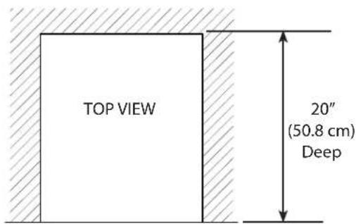 TOP VIEW 20" (50.8 cm) Deep