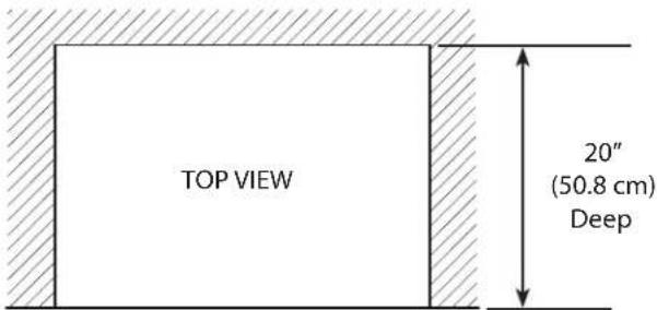TOP VIEW 20" (50.8 cm) Deep