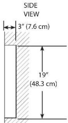 SIDE VIEW 3" (7.6 cm) 19" (48.3 cm)