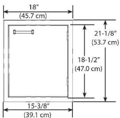 18" (45.7 cm) 21-1/8" (53.7 cm) 18-1/2" (47.0 cm) 15-3/8" (39.1 cm)
