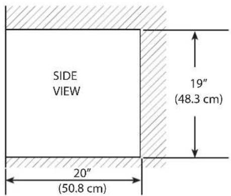 SIDE VIEW 19" (48.3 cm) 20" (50.8 cm)