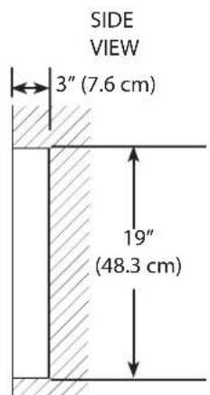 SIDE VIEW 3" (7.6 cm) 19" (48.3 cm)