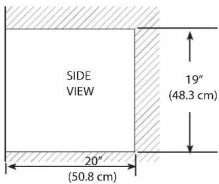 SIDE VIEW 19" (48.3 cm) 20" (50.8 cm)