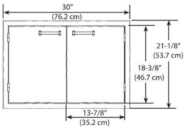 30" (76.2 cm) 21-1/8" (53.7 cm) 18-3/8" (46.7 cm) 13-7/8" (35.2 cm)