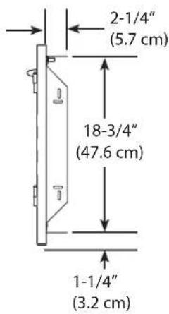 2-1/4" (5.7 cm) 18-3/4" (47.6 cm) 1-1/4" (3.2 cm)