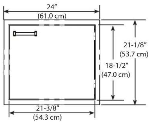 24" (61.0 cm) 21-1/8" (53.7 cm) 18-1/2" (47.0 cm) 21-3/8" (54.3 cm)