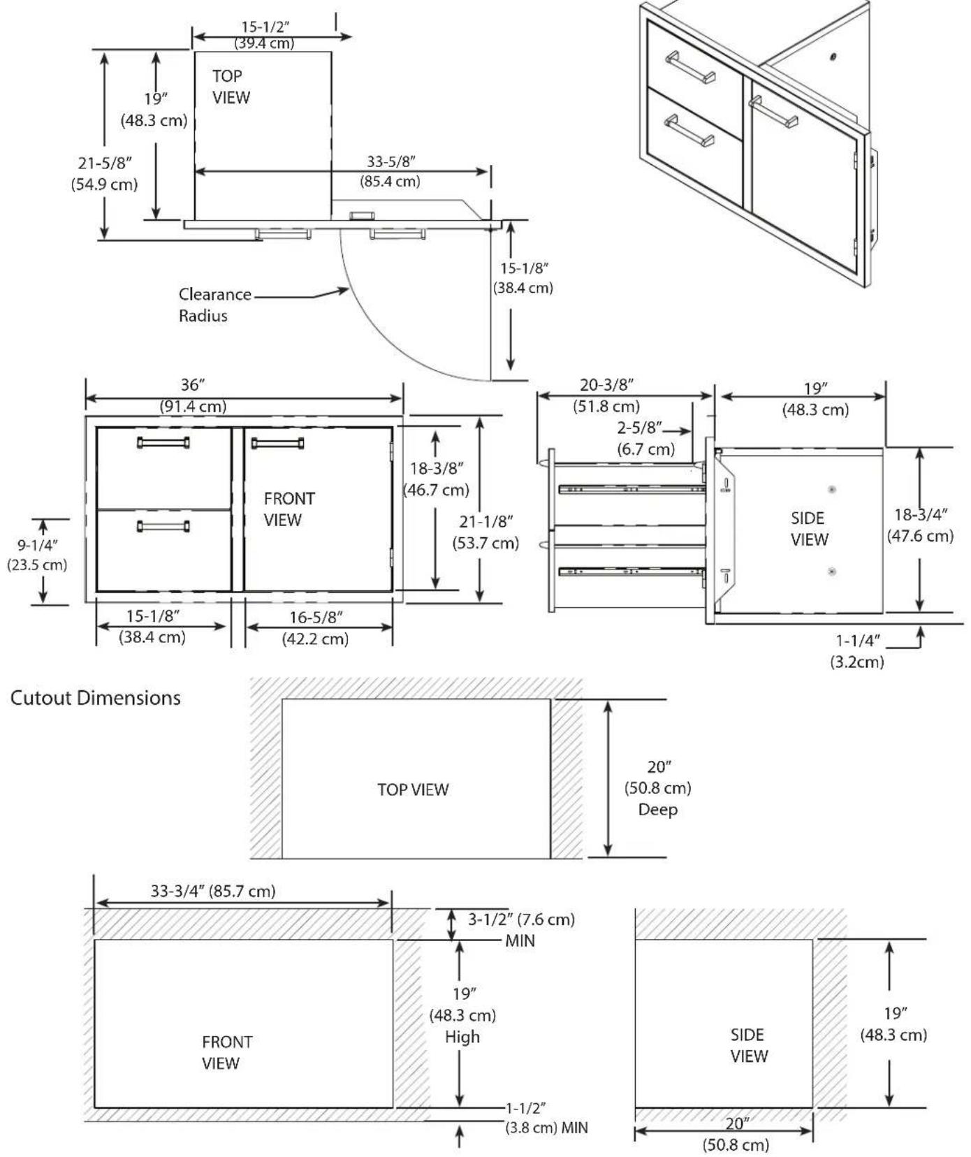 VIKING VOADS5241SS - VOADDR5361 - 36" DOOR / DRAWER - 1