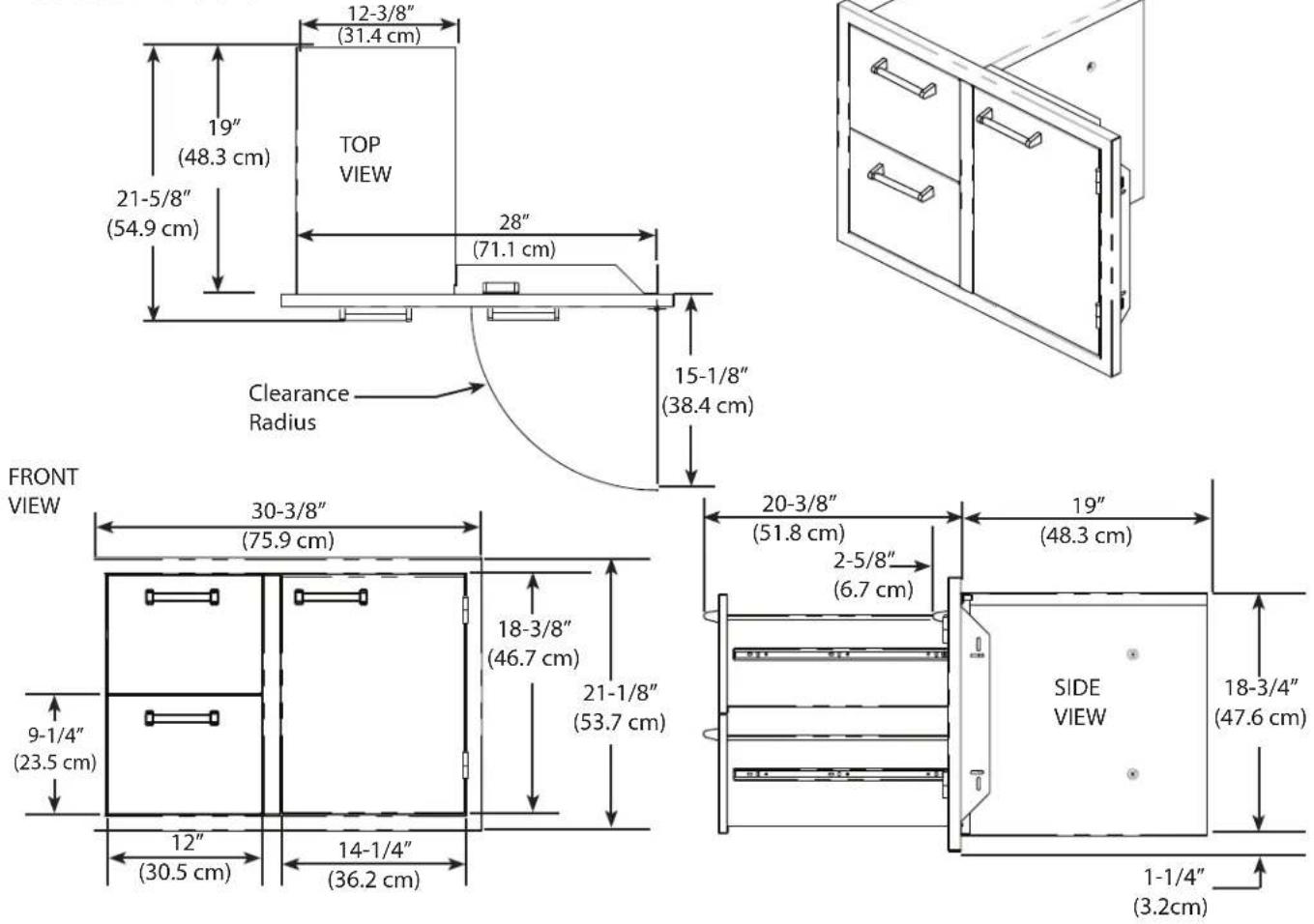 VIKING VOADS5241SS - VOADDR5301 - 30" DOOR / DRAWERS - 1