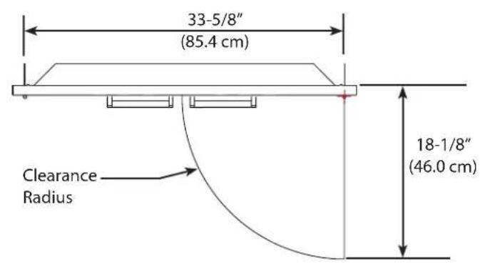 33-5/8" (85.4 cm) 18-1/8" (46.0 cm) Clearance Radius