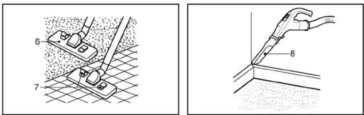 Technical diagram showing two methods for installation or welding, labeled with numbers 6, 7, and 8.