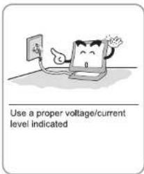 Use a proper voltage/current level indicated