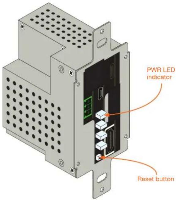 PWR LED indicator Reset button