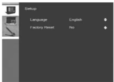Setup Language English Factory Reset No