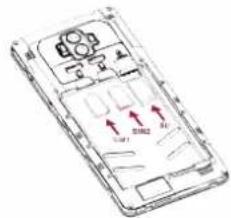 Technical diagram of a mobile phone with labeled ports and directional arrows indicating movement or control