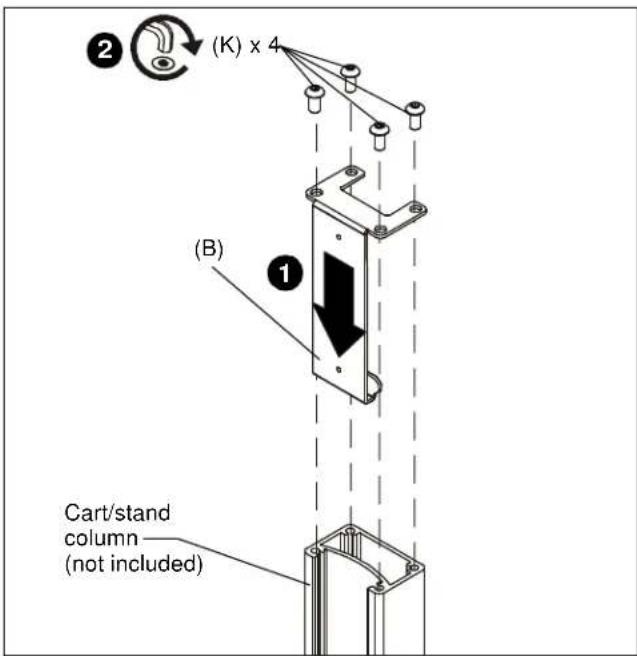 (K) x 4 (B) 1 Cart/stand column (not included)