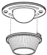 Technical line drawing of a mechanical component with a flanged top and a circular base (no text or symbols)